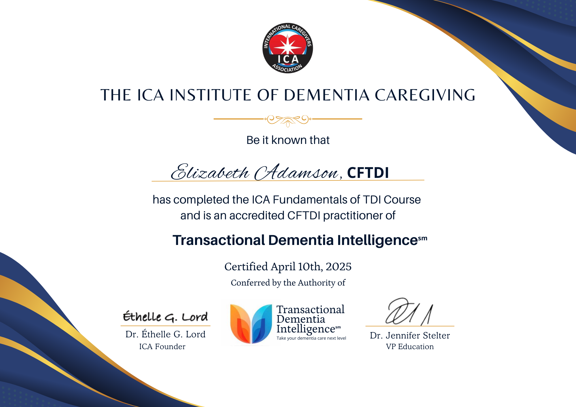 Certificado Diploma de Reconocimiento Profesional Clásico Dorado y Azul