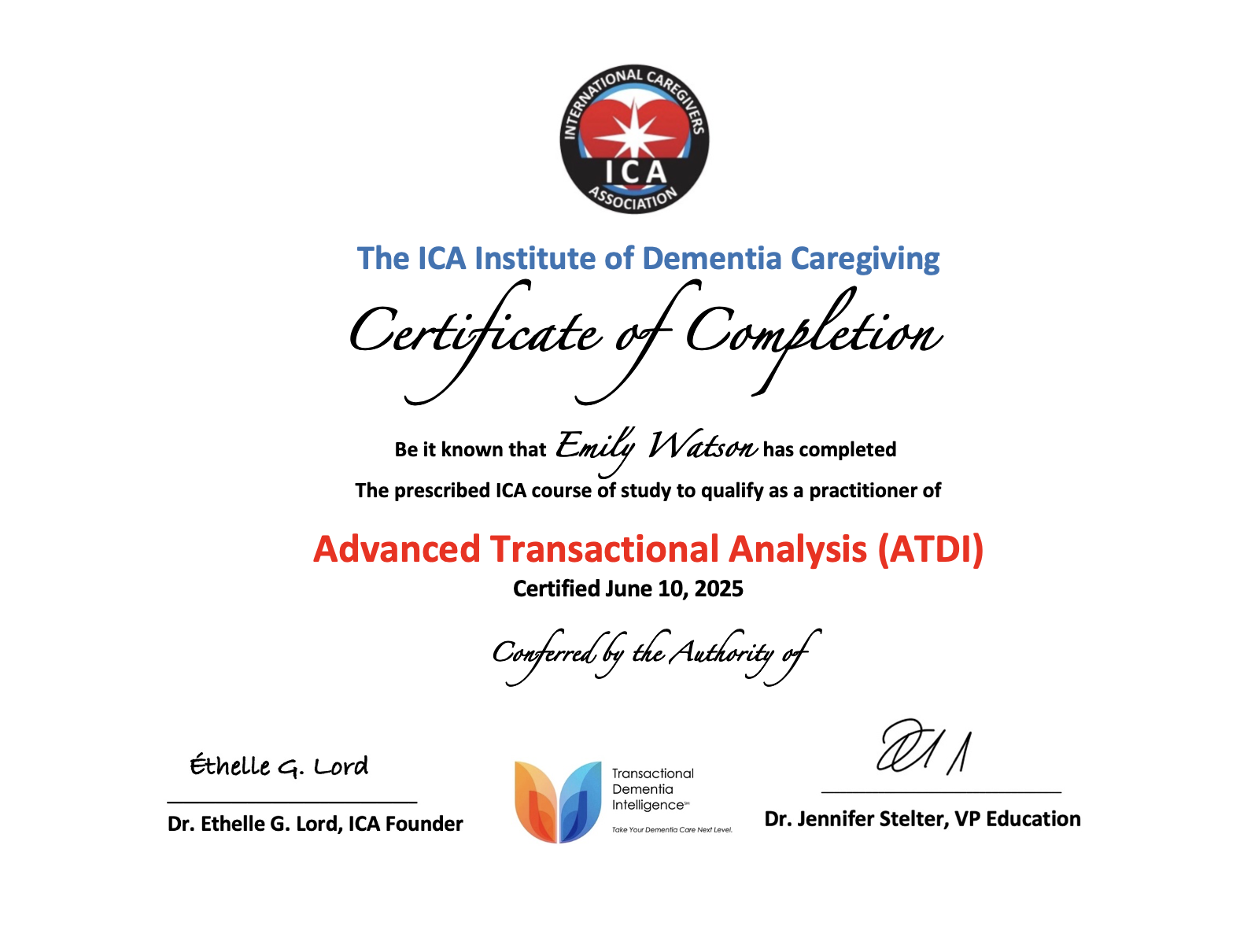 Sample Master Certificate ATDI
